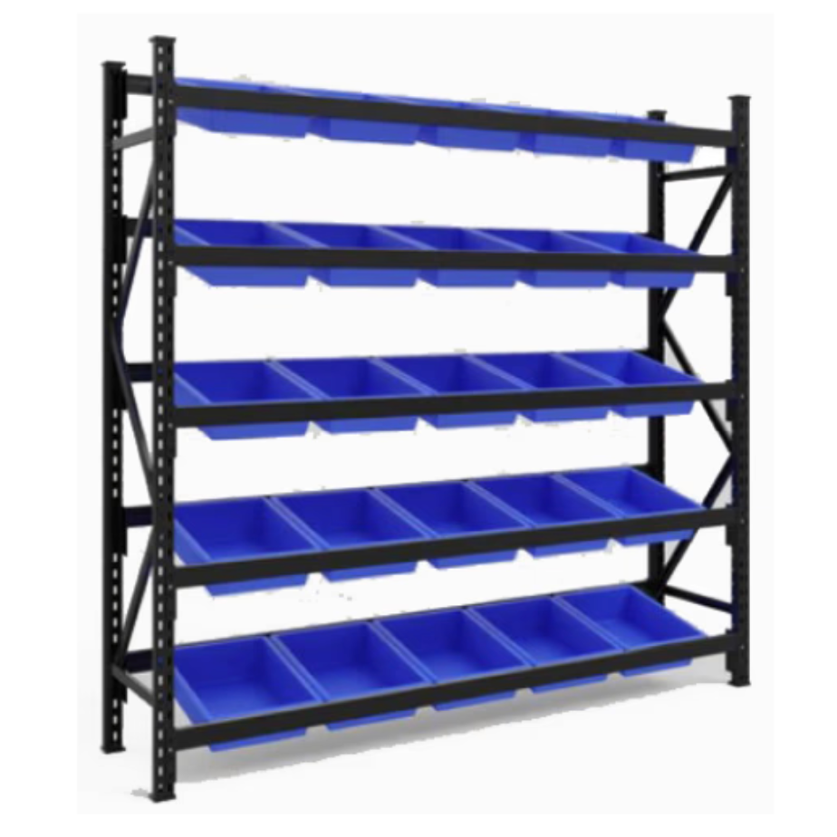 Anaquel con contenedores